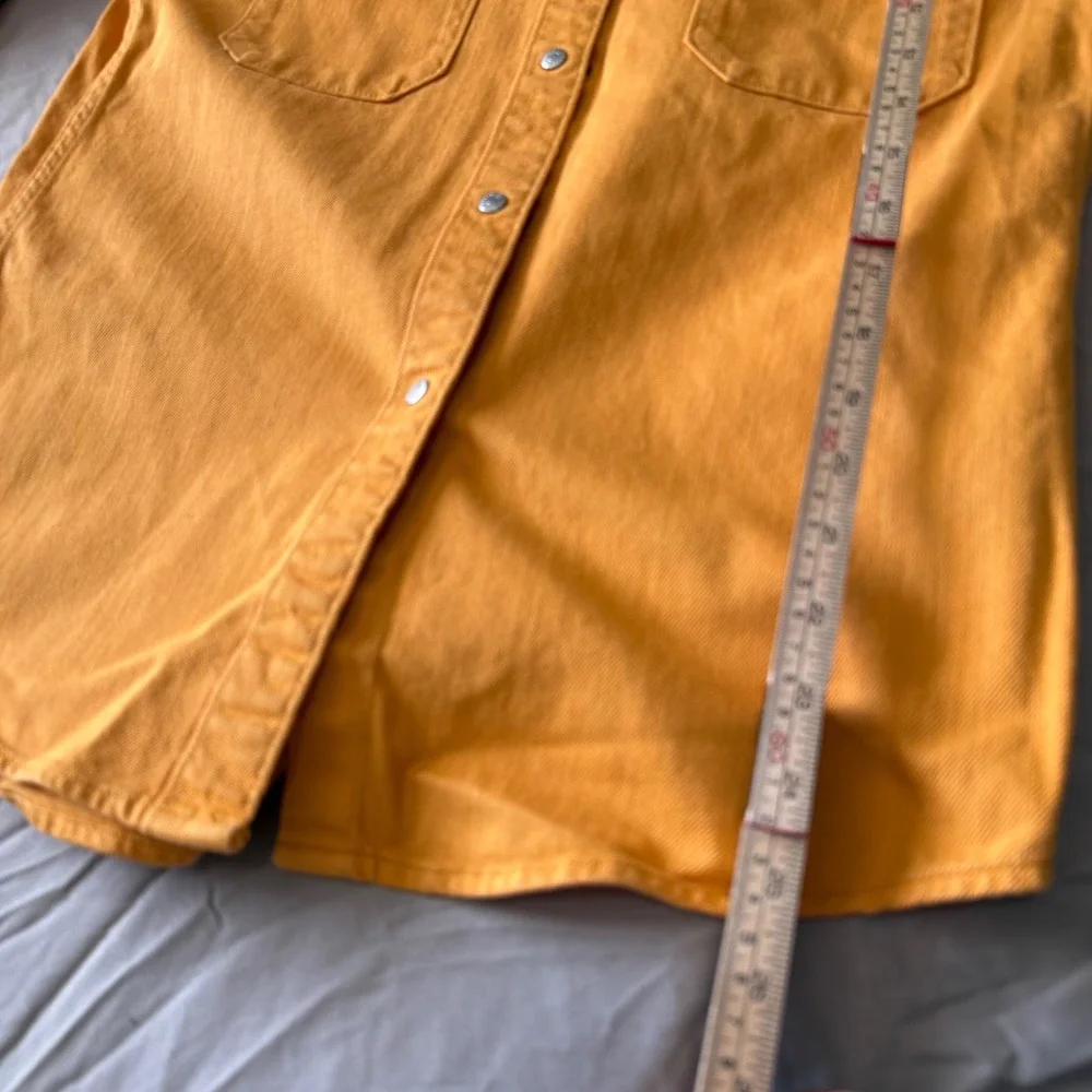 Calvin Klein Jeans Western Shirt Women Medium Yellow Excellent Snap Front Denim